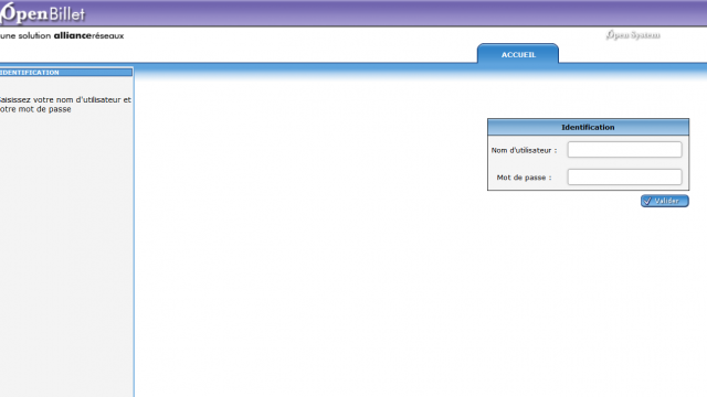 Connexion open Billet