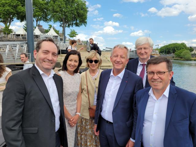 Les présidents et vice-présidents des Départements de Maine-et-Loire, de la Sarthe et de la Mayenne, à Angers pour le lancement officiel de la destination Rivières de l’Ouest.